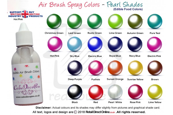 Pearl White | Pearl Gloss | Edible | 20 ML | Air Brush Colour | Cake Cupcake Cookies Decorating Craft