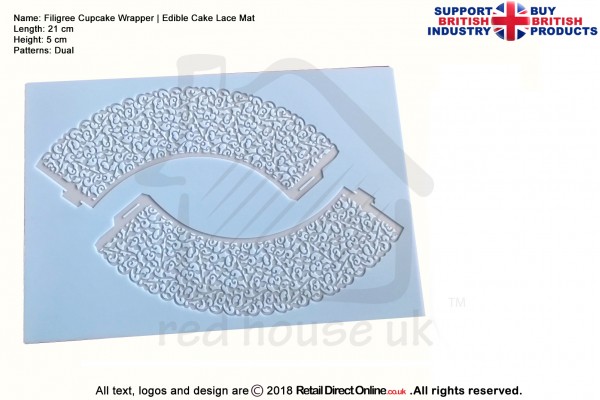 3D Cupcake Wrapper | Cake Lace Mats for Edible Cake Lace Mixes and Premixes | Cake Decorating Craft Tool