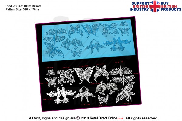 3D Birds and Butterfly | Cake Lace Mats for Edible Cake Lace Mixes and Premixes | Cake Decorating Craft Tool