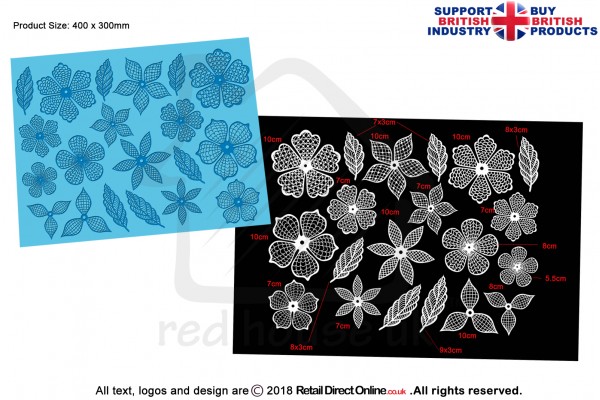 3D Floral Fantasy | Cake Lace Mats for Edible Cake Lace Mixes and Premixes | Cake Decorating Craft Tool