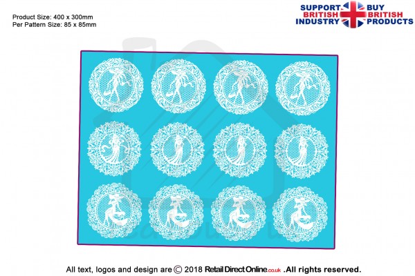 Angels | Cake Lace Mats for Edible Cake Lace Mixes and Premixes | Cake and Cupcake Decorating Craft Tool