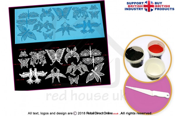 3D Birds and Butterfly | Cake Lace Mats | Cake Decorating Starter Kit | Cake Decorating Craft Tool