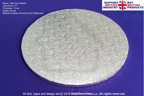 12 Inch | Cake Drum | Round 12 mm | Silver | Strong Base | Premium Quality