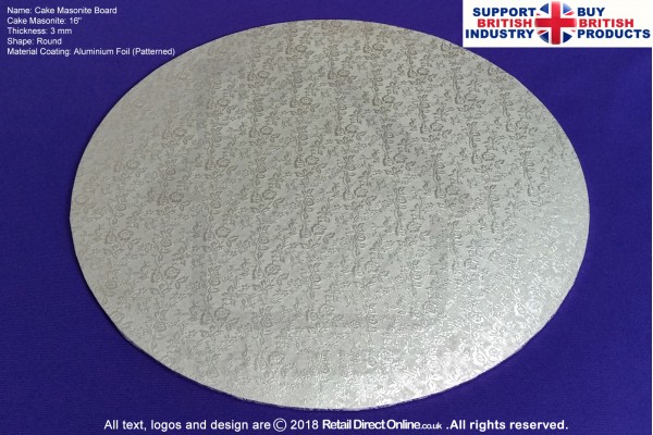 16 Inch Silver | Round 3 mm | Cake Boards Masonite | Premium Quality