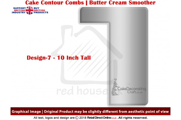 Crisp Corner | Design 7 | 10 Inch | Cake Decorating Craft | Cake Contour Combs | Smoothing | Metal Spreader | Butter Cream Smoothing | Genius Tool