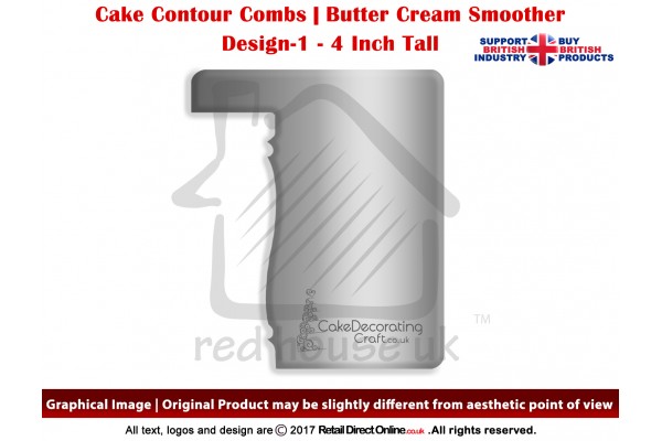 Beauteous Baluster | Design 1 | 4 Inch | Cake Decorating Craft | Cake Contour Combs | Smoothing | Metal Spreader | Butter Cream Smoothing | Genius Tool