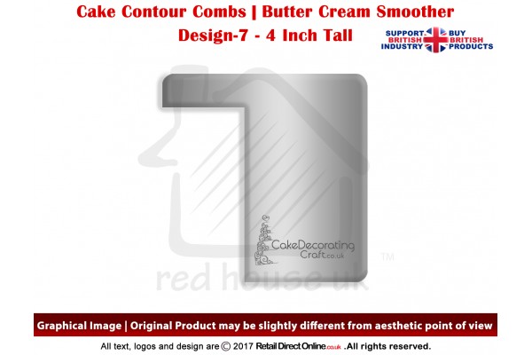 Crisp Corner | Design 7 | 4 Inch | Cake Decorating Craft | Cake Contour Combs | Smoothing | Metal Spreader | Butter Cream Smoothing | Genius Tool