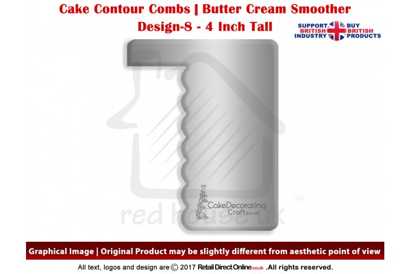 Fabulous Facets | Design 8 | 4 Inch | Cake Decorating Craft | Cake Contour Combs | Smoothing | Metal Spreader | Butter Cream Smoothing | Genius Tool
