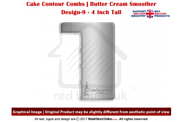 Fabulous Facets | Design 9 | 4 Inch | Cake Decorating Craft | Cake Contour Combs | Smoothing | Metal Spreader | Butter Cream Smoothing | Genius Tool