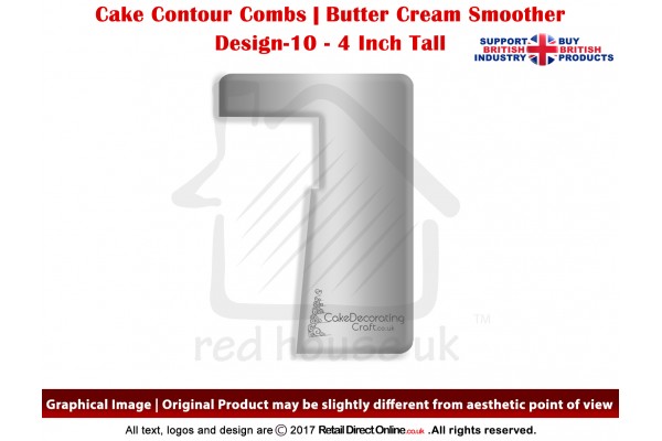 Flower Pot | Design 10 | 4 Inch | Cake Decorating Craft | Cake Contour Combs | Smoothing | Metal Spreader | Butter Cream Smoothing | Genius Tool