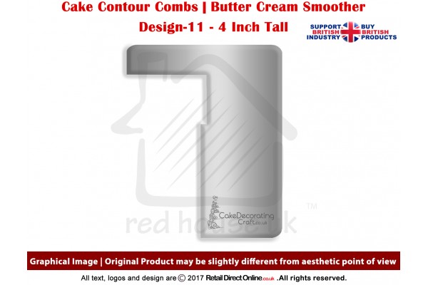 Gift Box | Design 11 | 4 Inch | Cake Decorating Craft | Cake Contour Combs | Smoothing | Metal Spreader | Butter Cream Smoothing | Genius Tool
