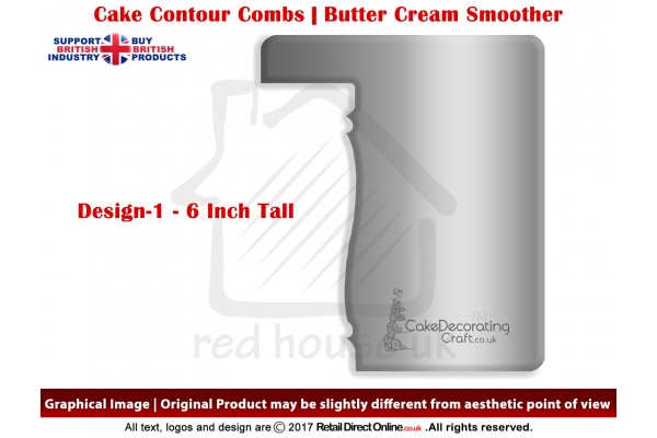 Beauteous Baluster | Design 1 | 6 Inch | Cake Decorating Craft | Cake Contour Combs | Smoothing | Metal Spreader | Butter Cream Smoothing | Genius Tool