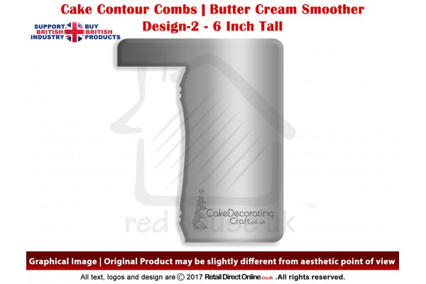 Beauteous Baluster | Design 2 | 6 Inch | Cake Decorating Craft | Cake Contour Combs | Smoothing | Metal Spreader | Butter Cream Smoothing | Genius Tool
