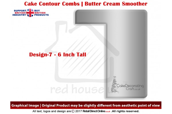 Crisp Corner | Design 7 | 6 Inch | Cake Decorating Craft | Cake Contour Combs | Smoothing | Metal Spreader | Butter Cream Smoothing | Genius Tool