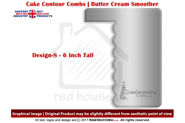 Fabulous Facets | Design 8 | 6 Inch | Cake Decorating Craft | Cake Contour Combs | Smoothing | Metal Spreader | Butter Cream Smoothing | Genius Tool