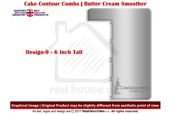 Fabulous Facets | Design 9 | 6 Inch | Cake Decorating Craft | Cake Contour Combs | Smoothing | Metal Spreader | Butter Cream Smoothing | Genius Tool