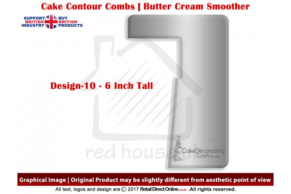 Flower Pot | Design 10 | 6 Inch | Cake Decorating Craft | Cake Contour Combs | Smoothing | Metal Spreader | Butter Cream Smoothing | Genius Tool