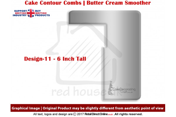 Gift Box | Design 11 | 6 Inch | Cake Decorating Craft | Cake Contour Combs | Smoothing | Metal Spreader | Butter Cream Smoothing | Genius Tool