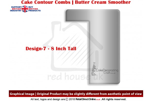 Crisp Corner | Design 7 | 8 Inch | Cake Decorating Craft | Cake Contour Combs | Smoothing | Metal Spreader | Butter Cream Smoothing | Genius Tool
