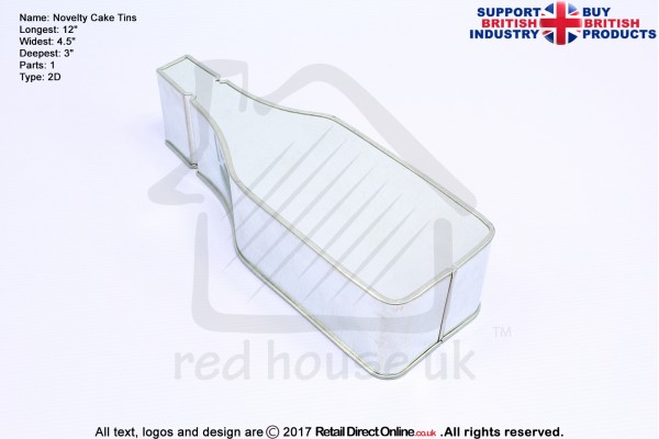 Malibu Rum Bottle | Novelty Shape | Cake Baking Tins and Pans | 3" Deep