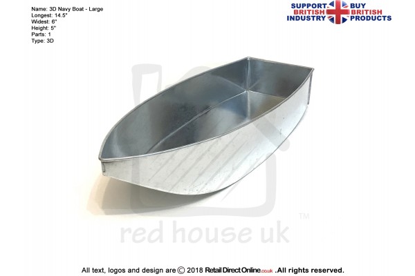 3D Navy Boat Large | Novelty Shape | Cake Baking Tins and Pans | 5" Deep