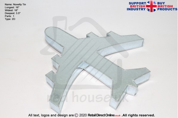 2D Aeroplane | Novelty Shape | Cake Baking Tins and Pans | 3" Deep