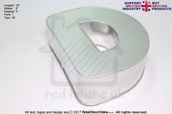 Alphabet D | Novelty Shape | Cake Baking Tins and Pans | 3" Deep