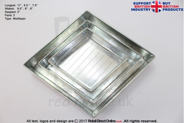 Diamond Small Cake Baking Tin | 3" Deep | Size 7.5", 9.5", 11" | 3 Tiers | Hand Made