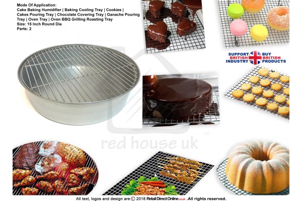 Chocolate Ganache Covering Pouring | Cake Cupcakes Cookies Cooling Rack | 14.5"