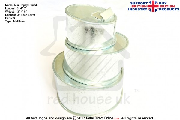 Mini Topsy Round Cake Baking Tin | Size 3 4 5 " | 3 Tiers  