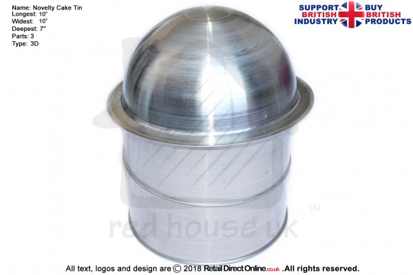 3D Bird Cage| Round 10" | 4" + 5 " Ball Half | Novelty Shape | Cake Baking Tins and Pans | 3" Deep