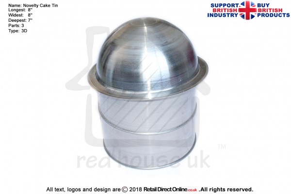 3D Bird Cage | Round 8" | 4" + 8" Ball Half | Novelty Shape | Cake Baking Tins and Pans | 3" Deep