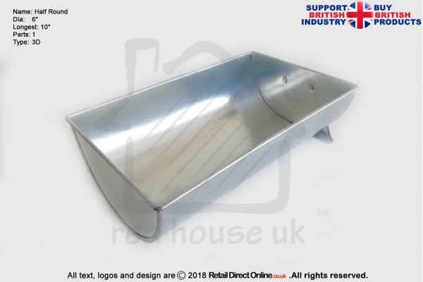 Half Round Cake Baking Tin | Size 6" Dia | 10" Long | Hand Made