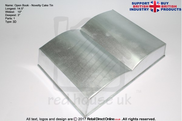 Open Book | Novelty Shape | Cake Baking Tins and Pans | 3" Deep