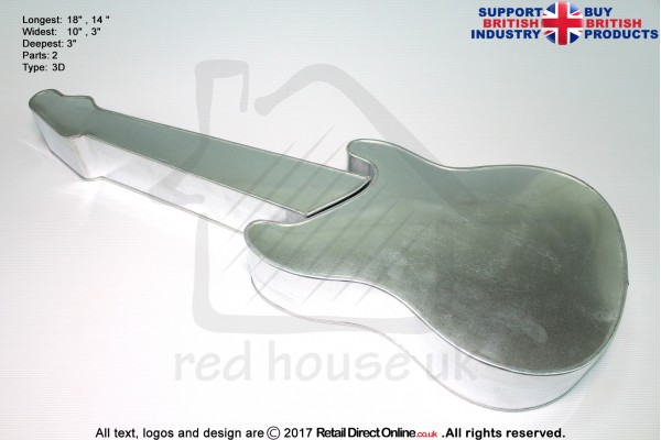 3D Guitar | Novelty Shape | Cake Baking Tins and Pans | 3" Deep