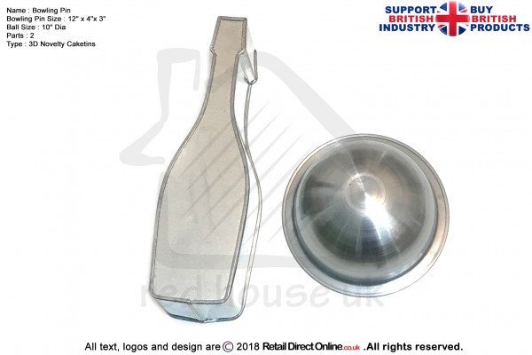 Bowling Pin With 10 inch Ball | Novelty Shape | Cake Baking Tins and Pans | 3" Deep