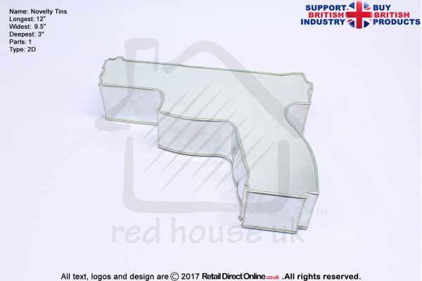 Pistol | Novelty Shape | Cake Baking Tins and Pans | 3" Deep