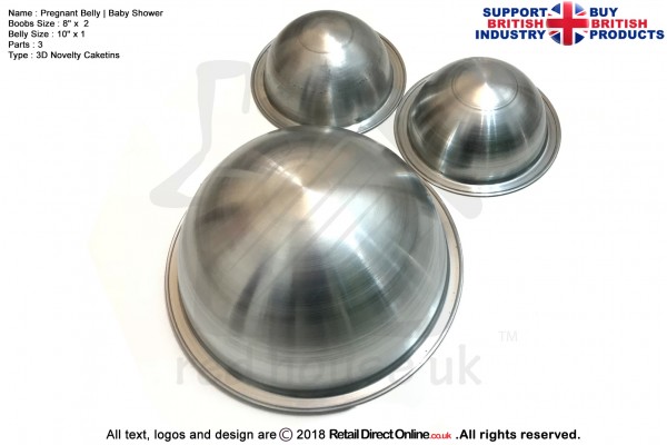 Pregnant belly 10 inch | Baby Shower | Novelty Shape | Cake Baking Tins and Pans | 3" Deep