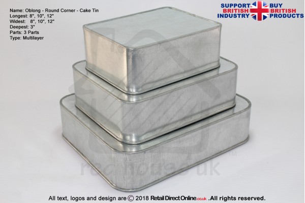 Suitcase Tin | Cake Baking Tin | Size 8 10 12 " | 3 Tiers 