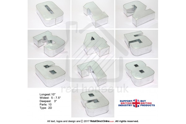 Small Number 0 To 9 Set | Novelty Shape | Cake Baking Tins and Pans | 3" Deep | Zero To Nine