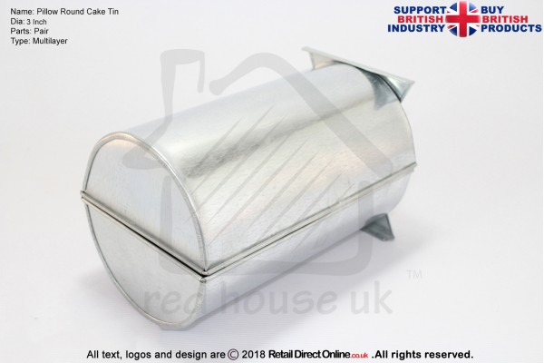 Pillow Round Cake Baking Tin | Size 3" Dia | 8" Long | Hand Made
