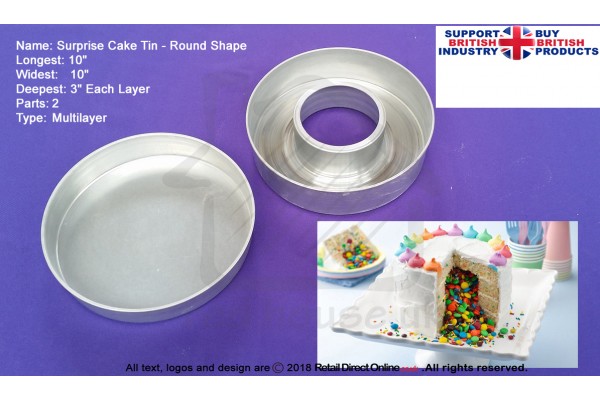 Surprise Round Shape | Size 10 Inch | Cake Baking Tins