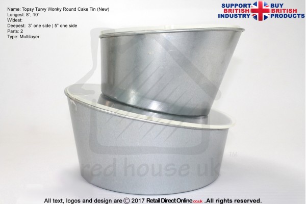 New Topsy Turvy Round Baking Tins Pans | 8 10 " | 2 Tiers Multilayer | Cake Decorating Craft 