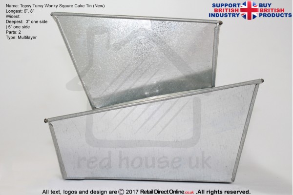 New Topsy Turvy Square Baking Tins Pans | 6 8 " | 2 Tiers Multilayer | Cake Decorating Craft 
