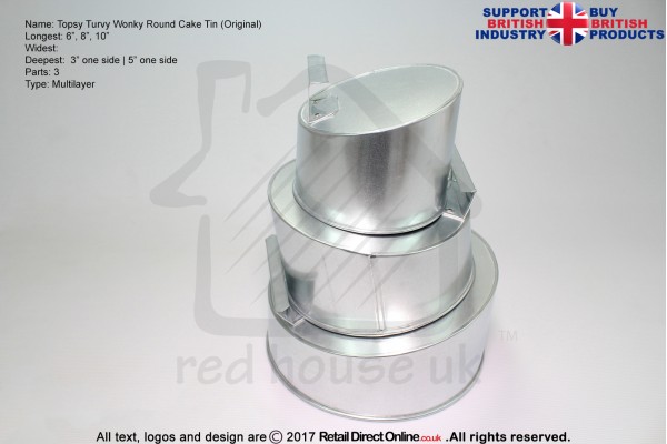 Topsy Turvy Round Baking Tins Pans | 6 8 10 " | 3 Tiers Multilayer | Cake Decorating Craft