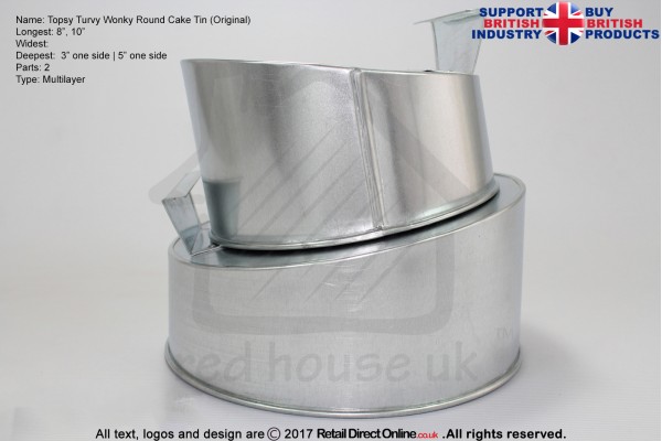 Topsy Turvy Round Baking Tins Pans | 8 10 " | 2 Tiers Multilayer | Cake Decorating Craft 