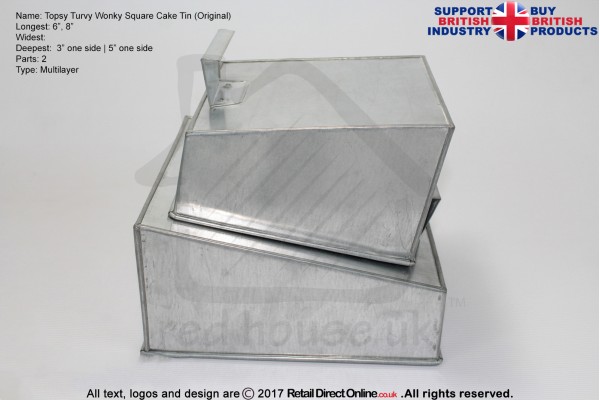 Topsy Turvy Square Baking Tins Pans | 6 8 " | 2 Tiers Multilayer | Cake Decorating Craft