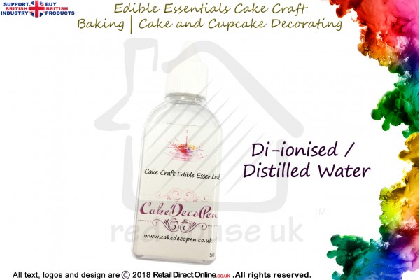 Di-ionised/Distilled Water | 50 ml | Edible Essentials Baking and Cake Decorating Craft