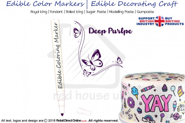 Cake Decorating Craft | Icing Pen | Icing Colouring Marker | Edible Painting Ink | Deep Purple
