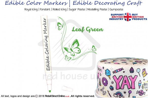 Cake Decorating Craft | Icing Pen | Icing Colouring Marker | Edible Painting Ink | Leaf Green